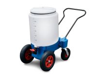 CHARIOT A LAIT 4 ROUES 110L BLEU + MIXEUR
